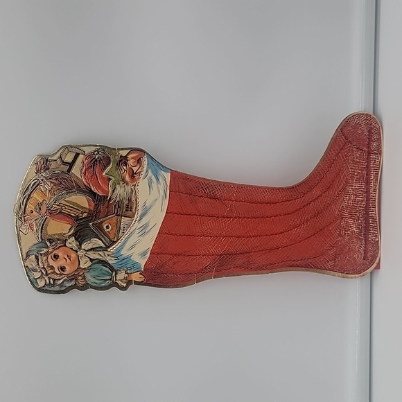 Die-cut Vintage Christmas Stocking Gift Bag Ornament - Picture 1 of 5